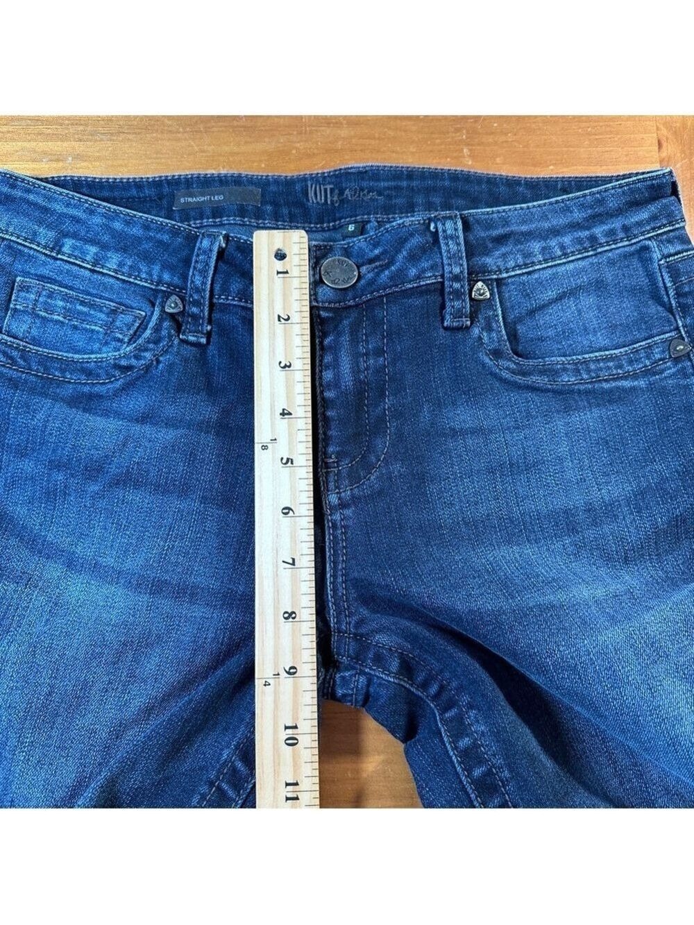 Kut from the Kloth Dark Blue Straight Leg Jeans - Size 6 - Picture 7 of 12